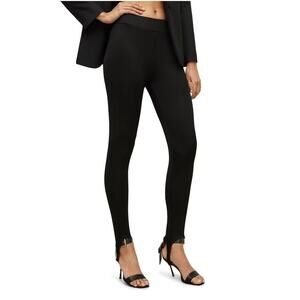 NWT ALLSAINTS Women's Black Ribbed Liliana Stirrup Leggings Pants 6